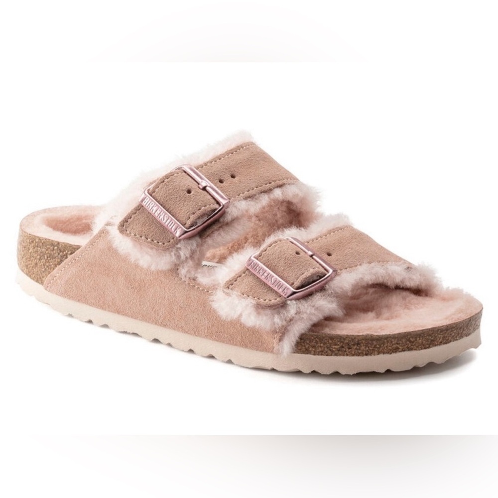 Birkenstock Arizona Shearling Light Rose Regular Width